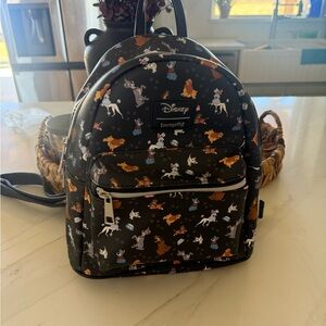 Loungefly Disney Backpack - Black with Colorful Animal Print